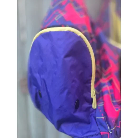 Puma Slouchy Hobo Sling Bag Purple Pink Yellow Geometric Nylon - Picture 2 of 4